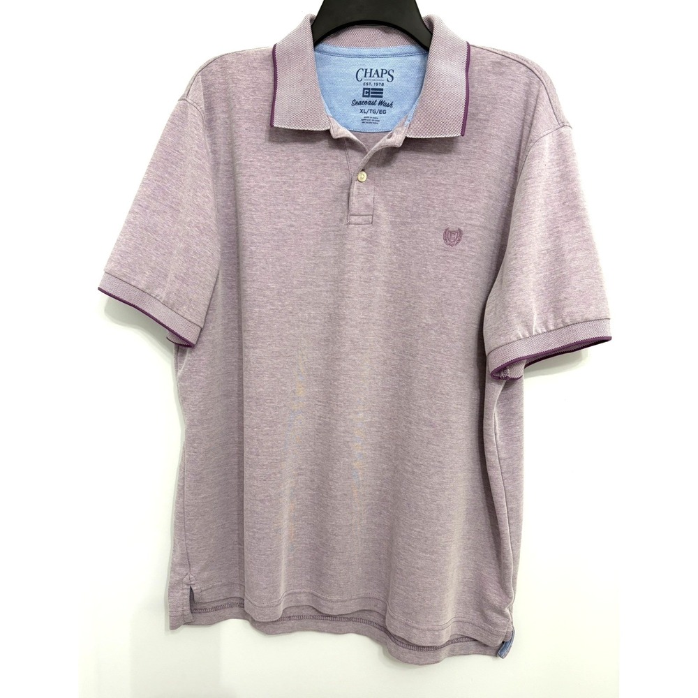 Men's Chaps Short Sleeve Birdseye Polo XL Seacoast Wash Light Purple